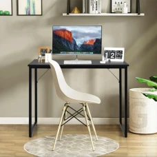 Письменный стол Costway Homart со стальным каркасом черный