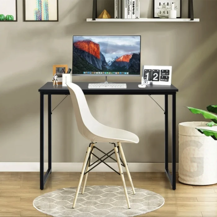 Письменный стол Costway Homart со стальным каркасом черный