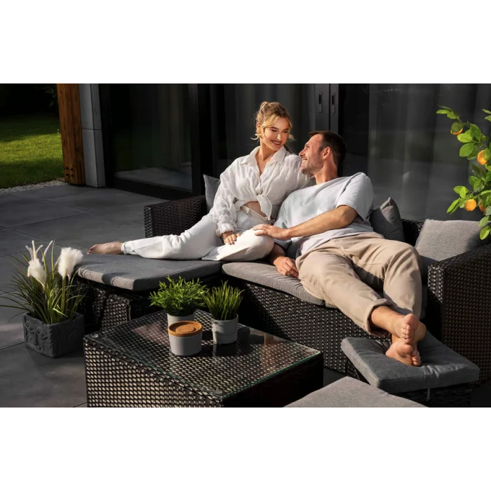 Садові меблі Di Volio Bologna чорний/сірий