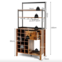 Стеллаж винный Costway Vinoteca кухонный шкаф в стиле Loft