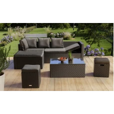 Садові меблі Di Volio Bologna чорний/сірий