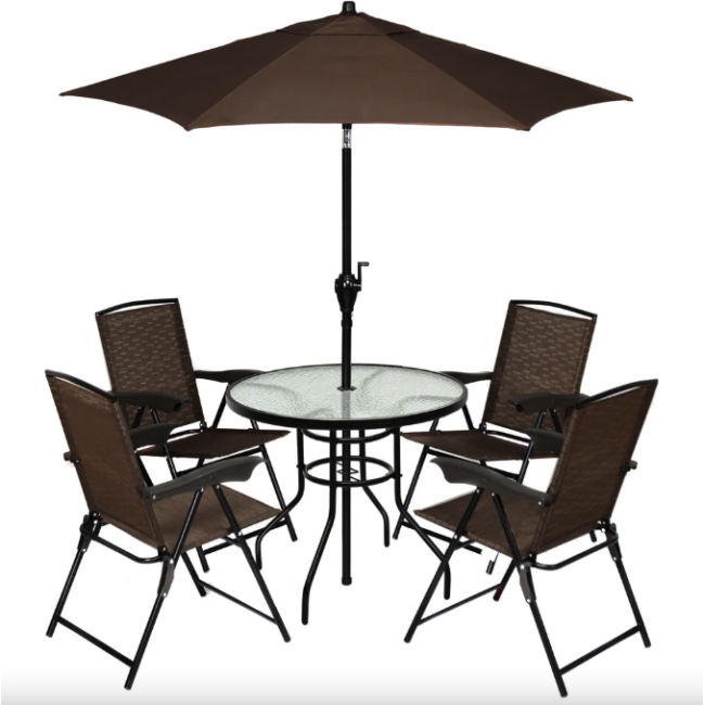 Садовый стол Costway Acapulco с местом для зонта