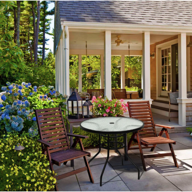 Садовый стол Costway Acapulco с местом для зонта