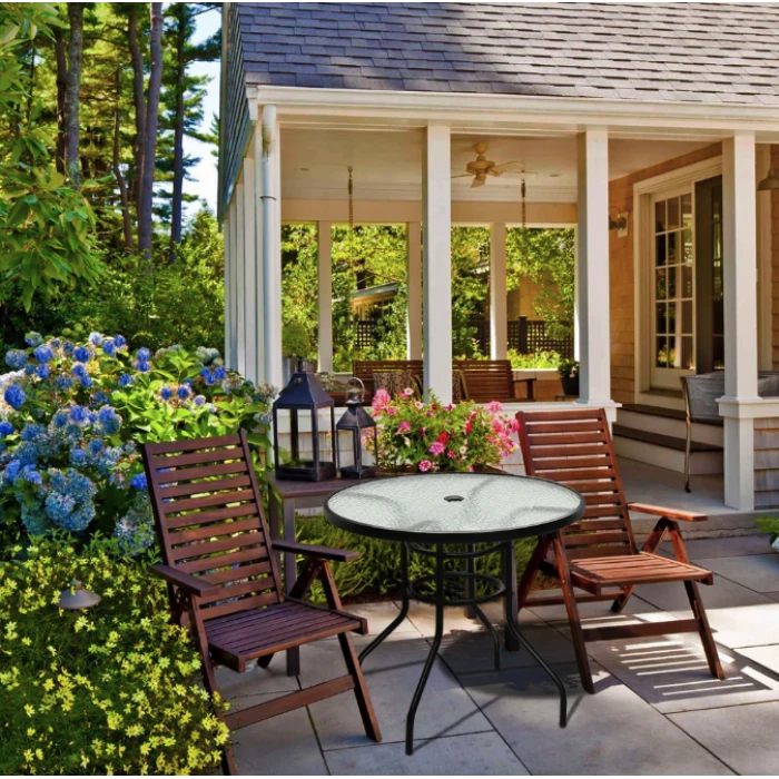 Садовый стол Costway Acapulco с местом для зонта