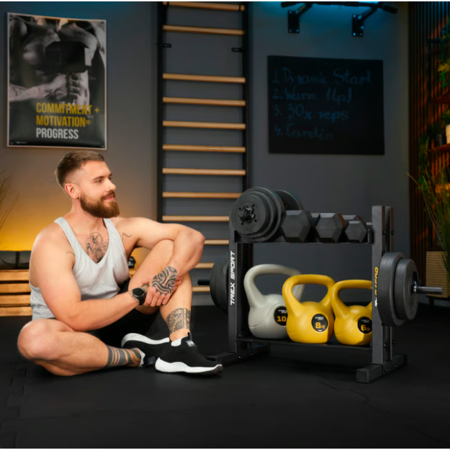 Стійка 2-рівнева для гантелей, дисків та гирь TX-045DR