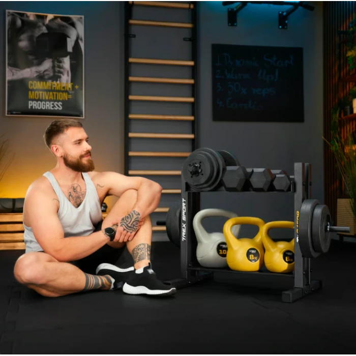 Стійка 2-рівнева для гантелей, дисків та гирь TX-045DR