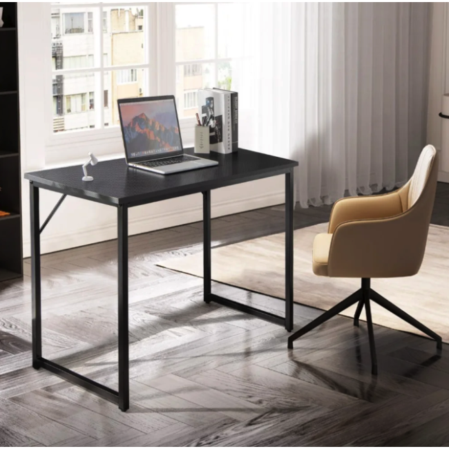 Письмовий стіл Costway Homart із сталевим каркасом чорний