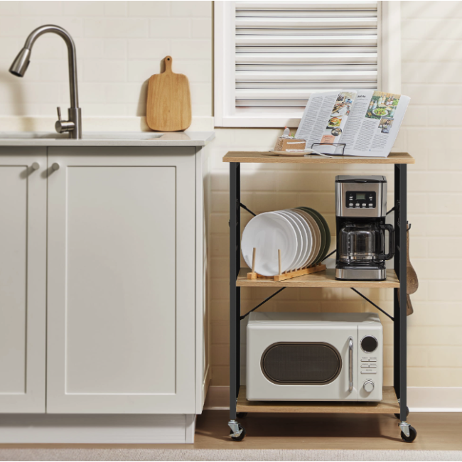 Стеллаж Leobert Dash на колесах в стиле Loft натуральный