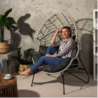 Ротанговое кресло-кокон Di Volio Alcamo для отдыха серый