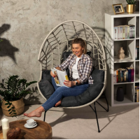 Ротанговое кресло-кокон Di Volio Alcamo для отдыха серый