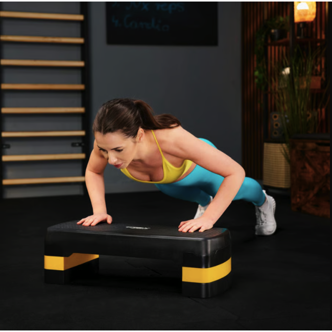 Степ платформа Trex Sport TX-030AS 3 уровня черно-желтая