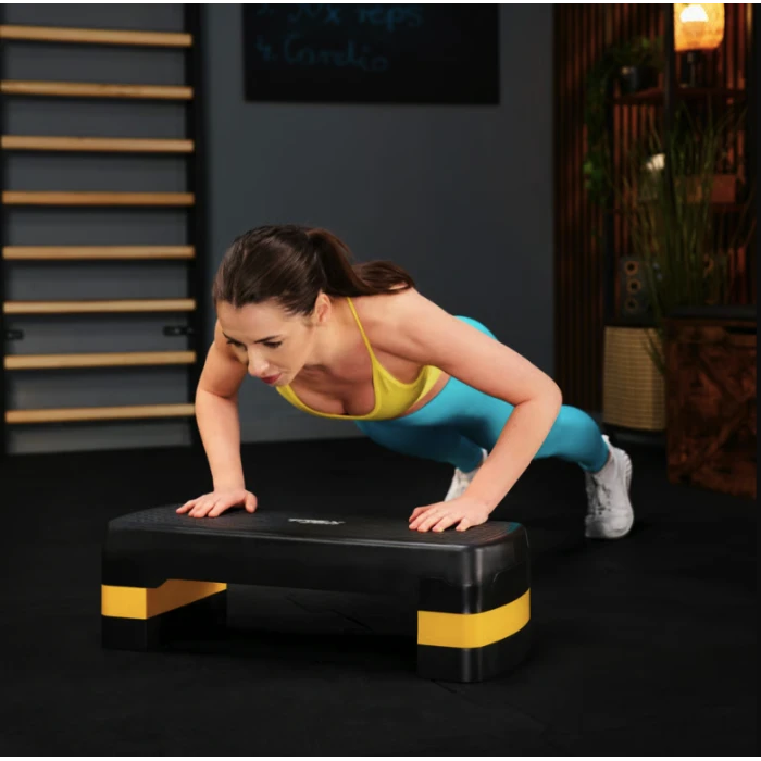 Степ платформа Trex Sport TX-030AS 3 рівнева чорно-жовта