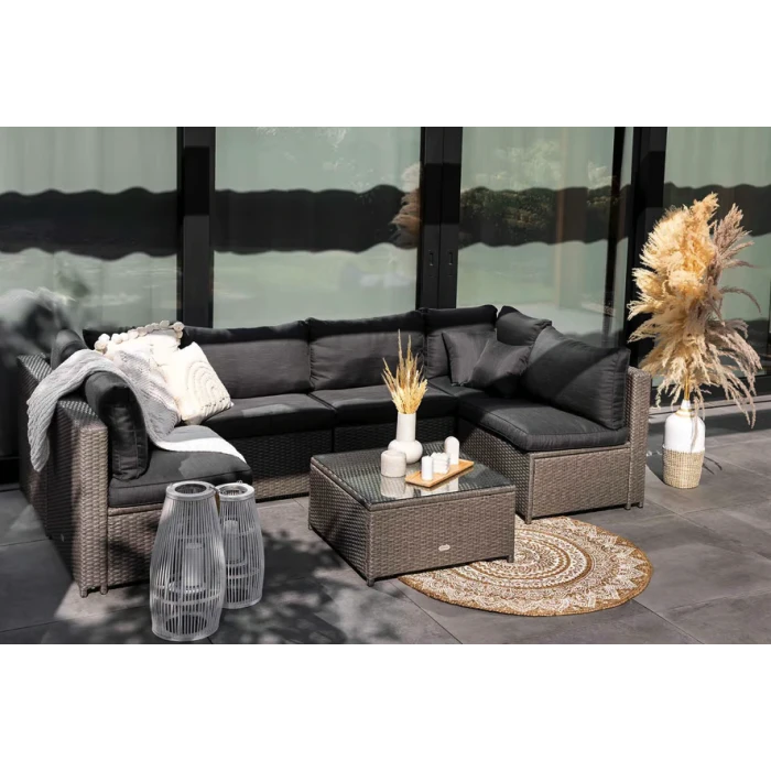 Комплект садових меблів Di Volio Torino Сірий/Графітовий