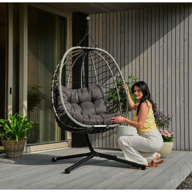 Підвісне крісло-кокон Di Volio Corta одномісне графітовий