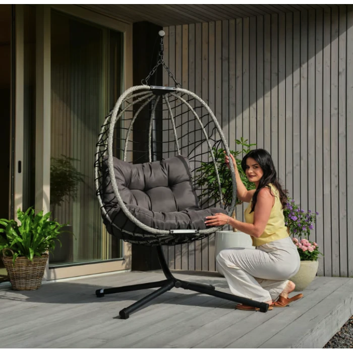 Подвесное кресло-кокон Di Volio Corta одноместное графитовое