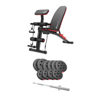 Набір Hop-Sport Premium 59кг з лавою HS-1035 та штангою