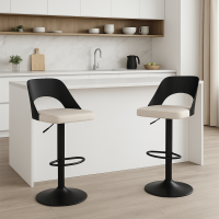 Комплект барных стульев Costway Navare экокожа черно-белый