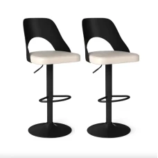 Комплект барных стульев Costway Navare экокожа черно-белый