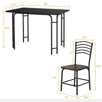 Комплект мебели Costway Katarina стол и 4 стулья черный