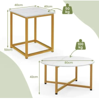 Комплект журнальных столиков Costway Lumen 3 штуки