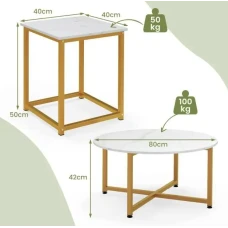Комплект журнальных столиков Costway Lumen 3 штуки