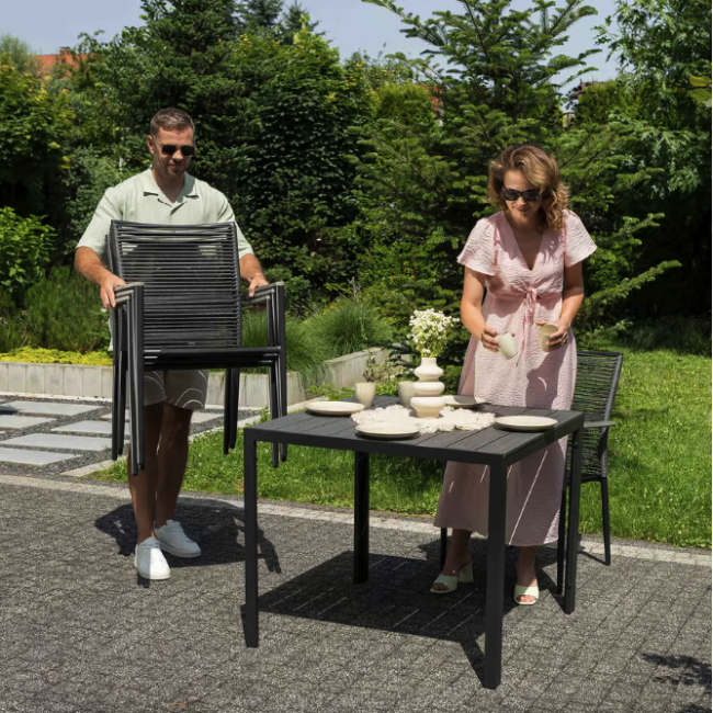 Комплект садових меблів Di Volio Carineo 4+1 сірий