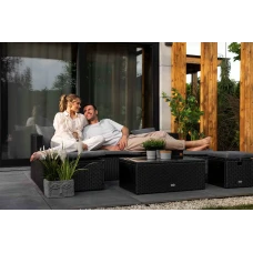 Садові меблі Di Volio Bologna чорний/сірий