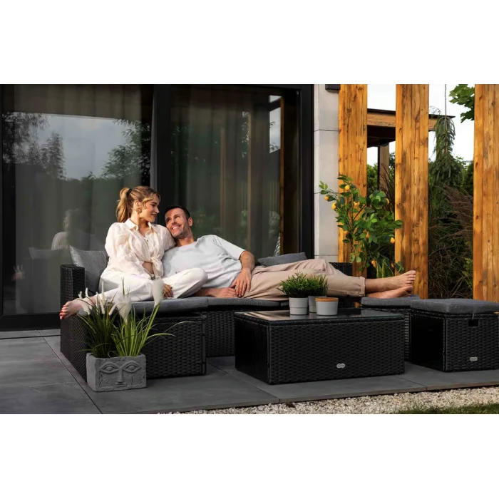 Садові меблі Di Volio Bologna чорний/сірий