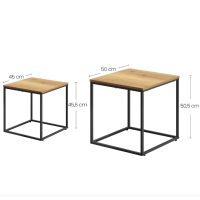 Комплект журнальных столиков Leobert Nika натуральный квадратный.