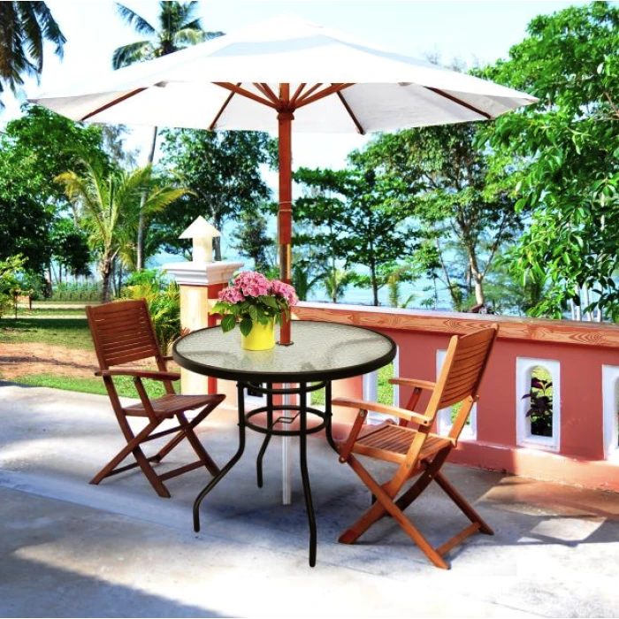 Садовый стол Costway Acapulco с местом для зонта