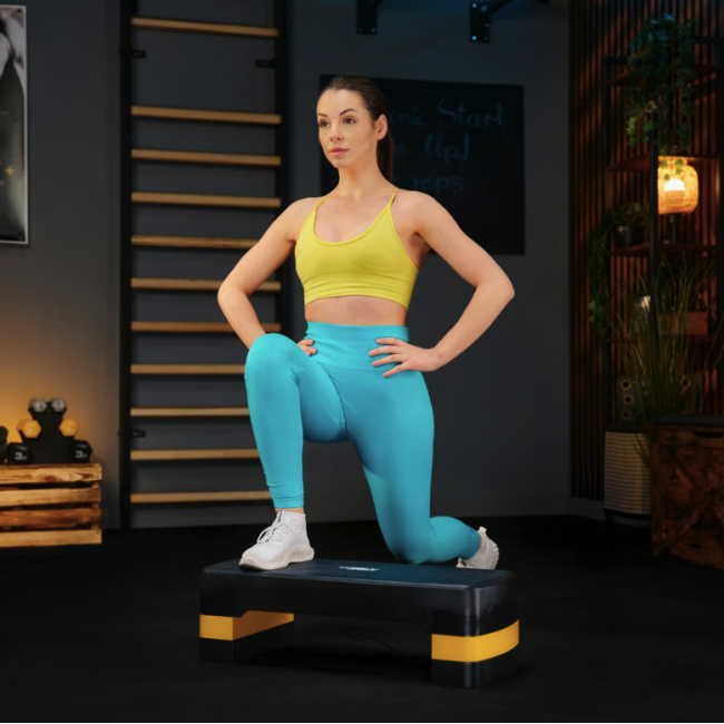 Степ платформа Trex Sport TX-030AS 3 уровня черно-желтая