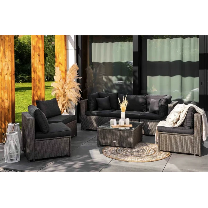 Комплект садових меблів Di Volio Torino Сірий/Графітовий