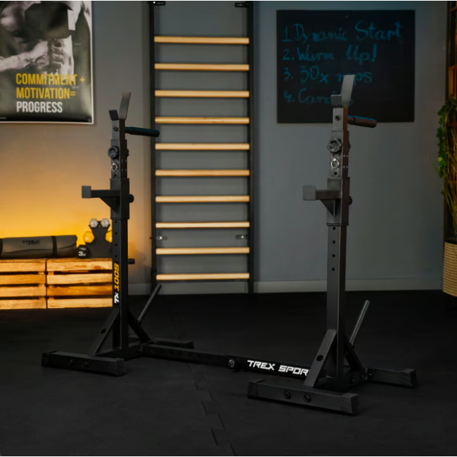 Стійки під штангу Trex Sport TX-100S регульовані з ручками для віджимань