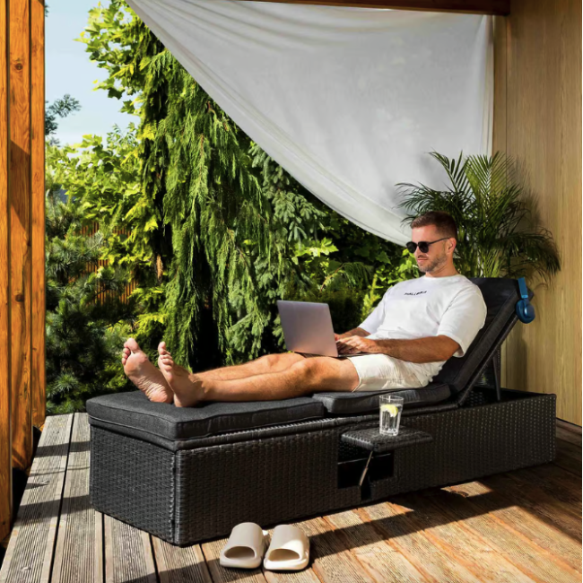 Садовый шезлонг Di Volio Asco черный