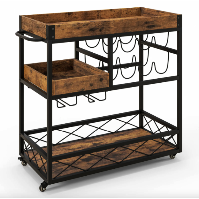 Барная тележка Costway Mexico с несколькими ярусами в стиле в стиле Loft