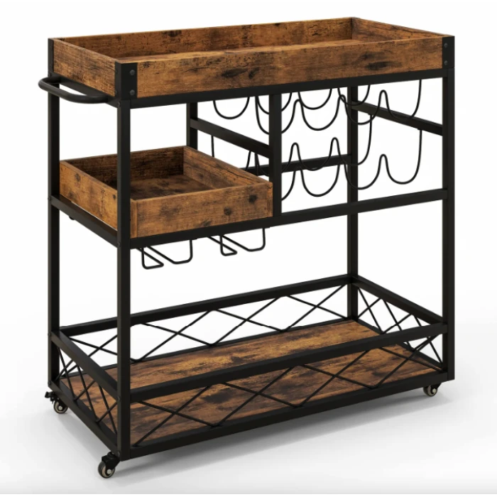 Барная тележка Costway Mexico с несколькими ярусами в стиле в стиле Loft