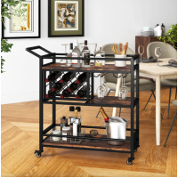 Стеллаж Costway Carrito - кухонная тележка с баром в стиле Loft