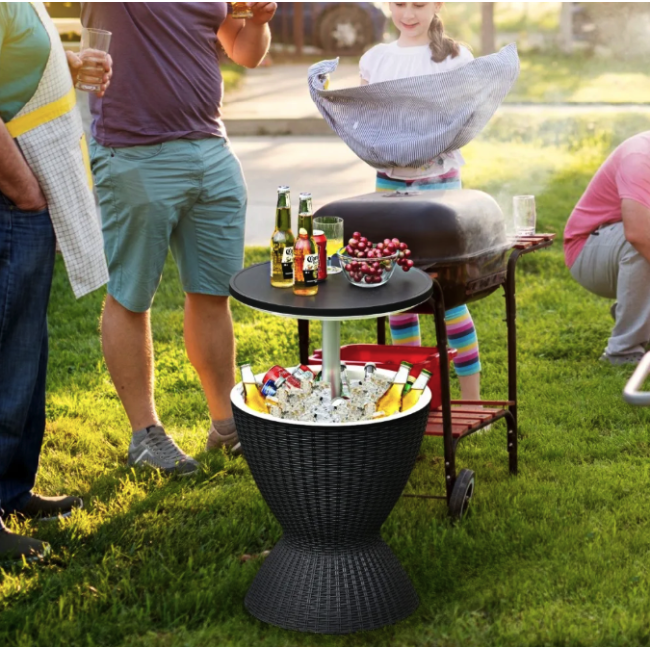 Стол-холодильник Costway Curver с регулируемой высотой 30L черный