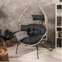 Ротанговое кресло-кокон Di Volio Alcamo для отдыха серый