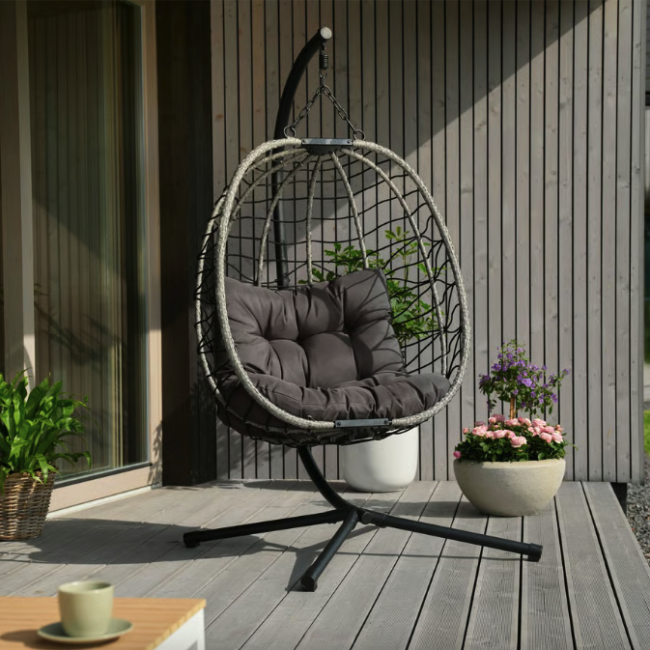 Підвісне крісло-кокон Di Volio Corta одномісне графітовий