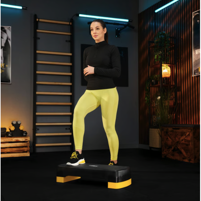 Степ платформа Trex Sport TX-030AS 3 уровня черно-желтая