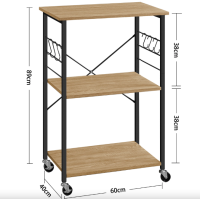 Стеллаж Leobert Dash на колесах в стиле Loft натуральный