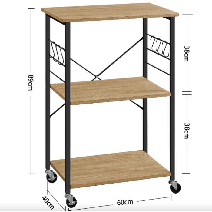 Стеллаж Leobert Dash на колесах в стиле Loft натуральный