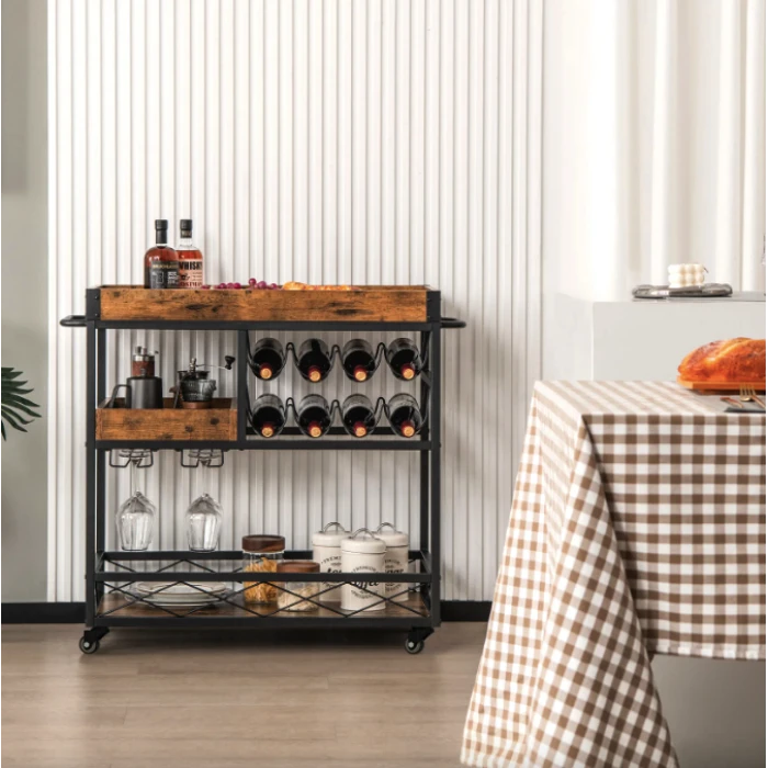 Барная тележка Costway Mexico с несколькими ярусами в стиле в стиле Loft