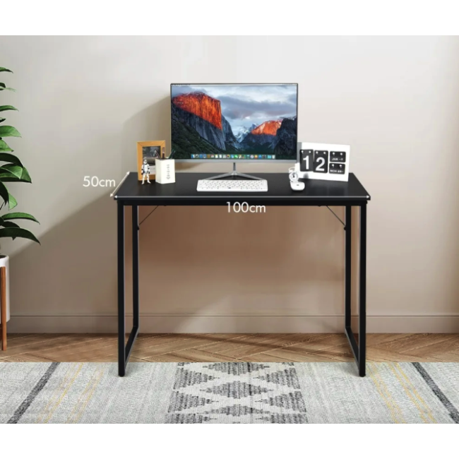 Письмовий стіл Costway Homart із сталевим каркасом чорний