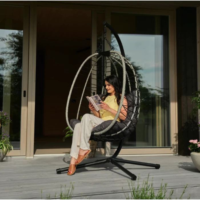 Подвесное кресло-кокон Di Volio Corta одноместное графитовое