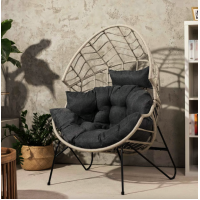 Ротанговое кресло-кокон Di Volio Alcamo для отдыха серый