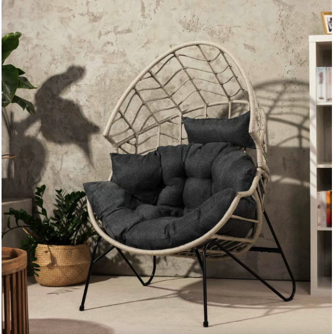 Ротанговое кресло-кокон Di Volio Alcamo для отдыха серый