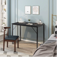 Письменный стол Costway Homart со стальным каркасом черный