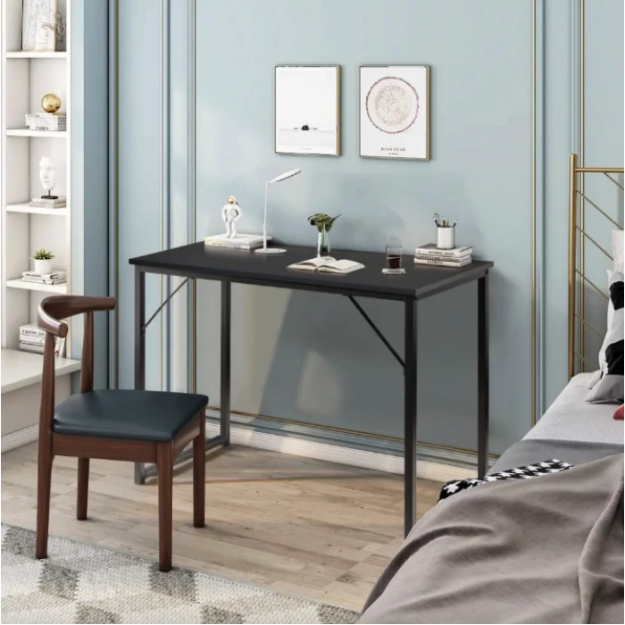 Письменный стол Costway Homart со стальным каркасом черный